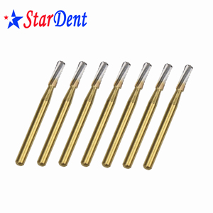 Fraise rotative endodontique dentaire en carbure de tungstène haute vitesse dorée - Product Image 2