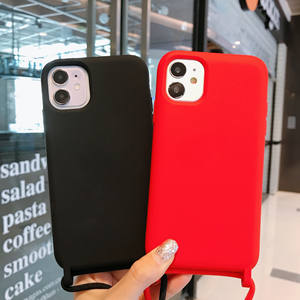 Bandoulière Collier Lanière tour de <span class=keywords><strong>Cordon</strong></span> Liquide Silicone Téléphone Cas Pour <span class=keywords><strong>iphone</strong></span> 13 12 MiNi 11 Pro X XR XS Max 6s 7 8 Plus <span class=keywords><strong>SE</strong></span> - Product Image 2