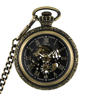 Vintage Steampunk iskelet hiçbir kapak mekanik zincirli cep saati, erkekler için benzersiz hediye toplayıcı - Product Image 1