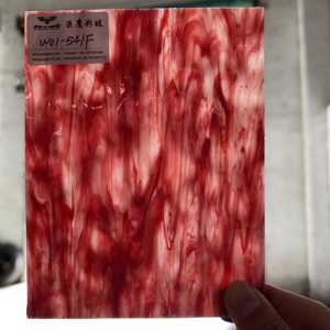 Juying Brand 3mm Art Tiffany Opal lastra di vetro colorato Cooper Red Texture Glass facile da tagliare - Product Image 3