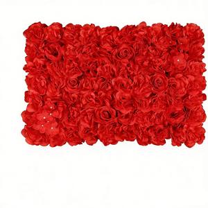 Panneau mural de roses artificielles en tissu <span class=keywords><strong>pour</strong></span> toile de fond de <span class=keywords><strong>mariage</strong></span>, fleurs artificielles en soie rose, vente en gros à prix abordable - Product Image 3