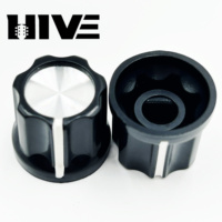 HIVE Plum Blossom Aluminium Sheet Black White Lines Plastic Knob Guitar Volume Knob Electric Guitar Potentiometer Knob Cap
