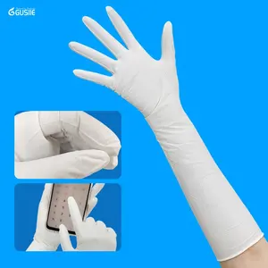 Sarung tangan nitril manset dapat diperpanjang sekali pakai sarung tangan nitril panjang tugas berat 3-6mil sarung tangan pembersih bebas lateks sekali pakai