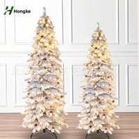 Sapin de Noël artificiel floqué PE de haute qualité avec éclairage LED blanc/clair, 180 cm, pommes de pin, alimenté par piles, pour intérieur