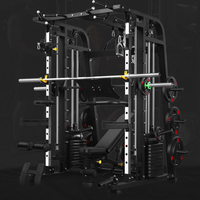 Venta al Por Mayor Máquina Smith Multifuncional Moderna, Equipo de Gimnasio Duradero con Soporte de Barra Ajustable para Sentadillas y Entrenamiento Físico Unisex