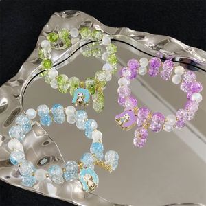 Pulsera de cuentas de cristal craquelado con diseño de palomitas de maíz de fantasía, con dijes para niña, de color degradado, para niñas y mujeres, pulseras de la amistad, joyería - Product Image 3