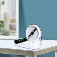 Nouvelle lampe de nuit pour téléphone éducative d'intérieur, support Qi, lumière LED, chargeur sans fil, ventilateur électrique, ventilateur holographique 3D