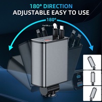 Cargador de Coche USB Retráctil 4 en 1 HNT Pd 78w de Carga Rápida, Adaptador Tipo C para Teléfono Móvil con Cables