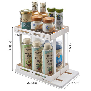 Nouveau multi-fonctionnel <span class=keywords><strong>2</strong></span> niveaux coulissant organisateur cuisine extractible bureau assaisonnement support sous évier organisateur support de stockage supports - Product Image 6