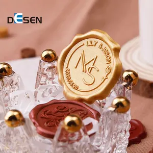 DESEN Hot Sealing Self Adhesive Wax Seal Custom 3d Label Wax Seal Sticker