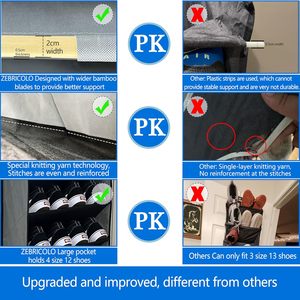 Over The Door <b>Shoe</b> Organizer 10 Tiers 20 Pair Capacity Hook Type Closet <b>Storage</b> Rack For <b>Shoes</b> With Protective Cap - Product Image 3