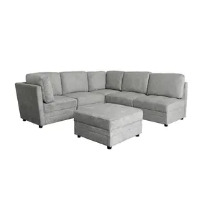 Nhà Máy bán hàng trực tiếp Modular couch sofa Set 6 chỗ ngồi với ghế SOFA PHÒNG KHÁCH Ottoman
