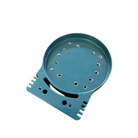Base de réglage en aluminium anodisé bleu haute précision, composant de positionnement rotatif usiné CNC sur mesure