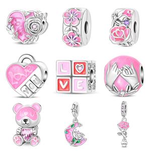 Collar y Pulsera de Joyería con Cuentas de Tungsteno, Cristal y Diamantes de Imitación, con Colgante de Rosa Mágica en Forma de <span class=keywords><strong>Cubo</strong></span>, Serie Rosa del Día de San Valentín - Product Image 1