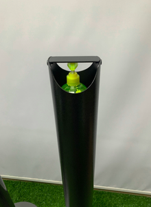 Station de désinfection mains libres ronde noire | Support de distributeur de pédale pour hôpital, supermarché, pharmacie - Product Image 4