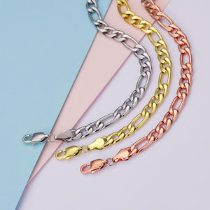 महिलाओं के लिए फिगारो क्यूबन लिंक पायल फुट ज्वेलरी स्टेनलेस स्टील सिल्वर 18k रियल गोल्ड प्लेटेड ब्रेसलेट लेग चेन पायल - Product Image 5