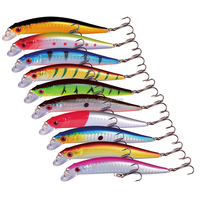 Leurre de pêche flottant Minnow 10cm 8.4g, appât artificiel dur en ABS avec action de nage réaliste pour achigan, brochet, truite, perche