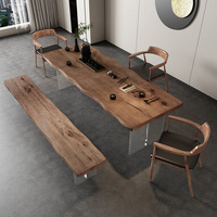 Meubles de Maison Table en Dalle de Pin en Bois Massif Table en Dalle à Bord Vivant