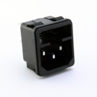 Prise d'alimentation IEC C14 avec fusible AC02 2-en-1, support de fusible à clipser sur panneau, 10A 250V, entièrement en cuivre pour usage industriel