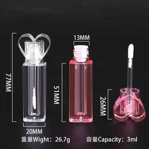 Tabung Lip Gloss Bentuk Hati Unik Wadah Lip Oil 3Ml Tabung Lip Gloss Kosong untuk Pewarna Bibir Botol Lipgloss Kustom Kemasan Makeup - Product Image 2
