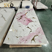 Panneau mural en PVC marbré 1,22*2,44/2,9 m / Feuille de PVC marbré avec revêtement UV