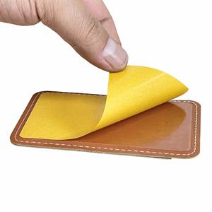 Porte-cartes adhésif en cuir PU avec logo personnalisé imprimé par sublimation pour téléphone portable - Product Image 5