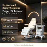 Lit de soin des cils ergonomique chauffant, ensemble de mobilier de salon de beauté, lit de beauté électrique