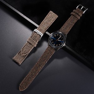 Alta calidad Retro británico Harris Tweed correa de cuero de liberación rápida 18/20/22mm correas de reloj inteligente en Stock - Product Image 4