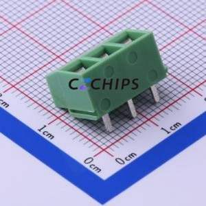 KF126R-5.0-3P Screw Terminal Block Bent Lead Through Hole,P=5mm Connector ( Construction: 1x3P )( Pitch: 5mm )( Color: Green ) - Product Image 2