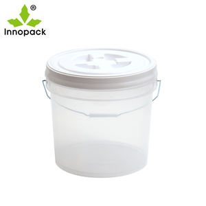 Ultra Clear Blue 13L Plastic Water Pail Screw-On <b>Lid</b> OEM Color Food Grade Pattern <b>Paint</b> Food Use Bucket Alternatives 20L 30L - Product Image 2
