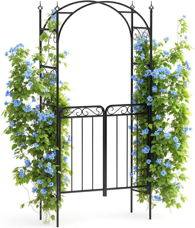 Garden Iron Arbor Arch with Metal