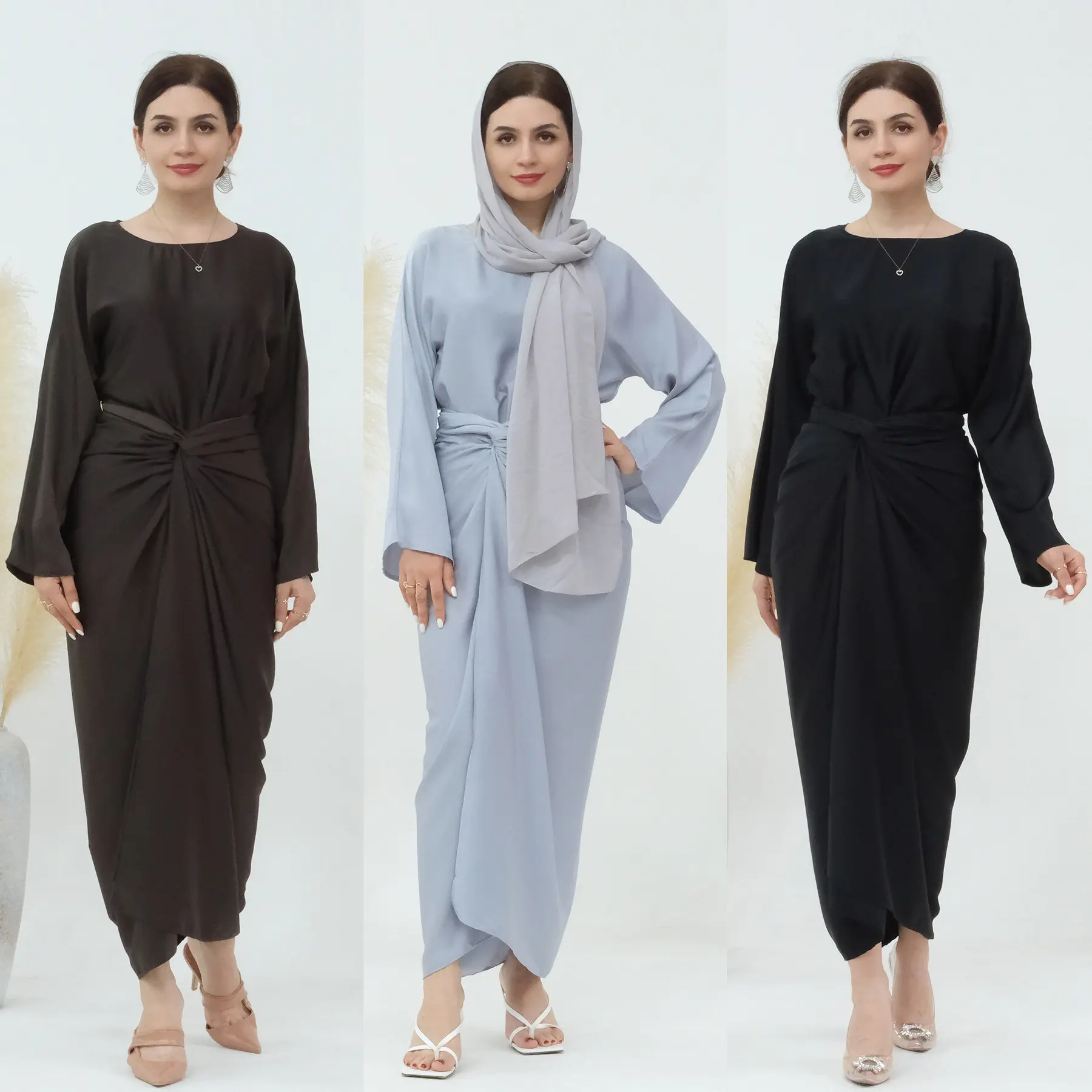 Müslüman kaftan hırka tunik kadın elbise dubai kadınlar için müslüman