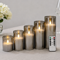 Ensemble de bougies LED sans flamme en verre avec télécommande, minuterie et effet de flamme vacillante pour la décoration de la maison, des mariages et des fêtes