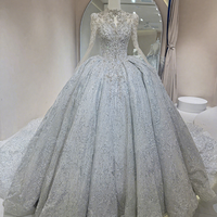 Robe de mariée Jancember DW0161 luxueuse à lacets, empire, cristal, bouffante, deux portées pour femmes