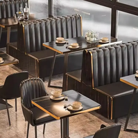 Ensembles de meubles de restaurant en matériau PU moderne pour table à manger, chaise, canapé, stand dans les hôtels, centres commerciaux, cafés, écoles et bars