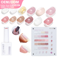 ZRKGEL Kit Professionnel de Vernis à Ongles Gel Base Caoutchouc à Faible Chaleur, 20 Couleurs, Sans HEMA/TPO, Longue Durée, Base UV Constructrice pour Salon