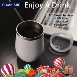 SilverJet Stainless Steel Wine Tumbler 12oz Insulated With Lid Travel <b>Coffee</b> Cup For Home Office Gym Gift - Product Image 5