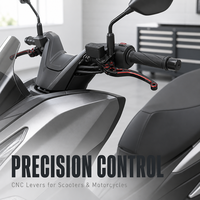 Levier de frein et d'embrayage universel en aluminium CNC pour scooter, style corne de bœuf, modification et amélioration du guidon ABS