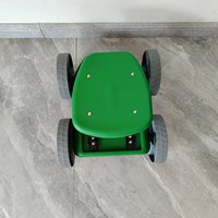 Chariot de jardinage en plastique à quatre roues, hauteur réglable, siège pivotant avec dossier, capacité de 100 kg, conteneur roulant durable