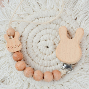 Serviette apaisante pour nouveau-né lapin chaîne de sucette bébé filles douche bavoir produits cadeaux ensembles vente en gros - Product Image 4