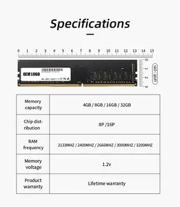 FurryLife 2400MHz 2666MHz Desktop 8gb Ddr4 Ram Memory Ddr4 8gb DIMM