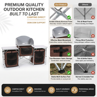 Table de camping pliable en aluminium avec sacs de rangement portables pour pique-nique en extérieur