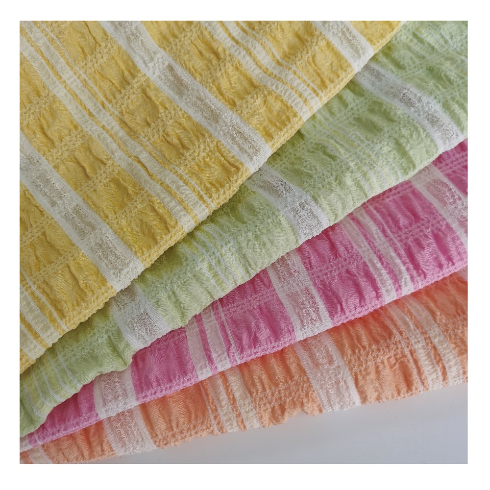 DXX 2022 Новый дизайн полиэстер эластичная гофрированная жаккардовая пузырьковая ткань креп платье блузка рубашка ткань