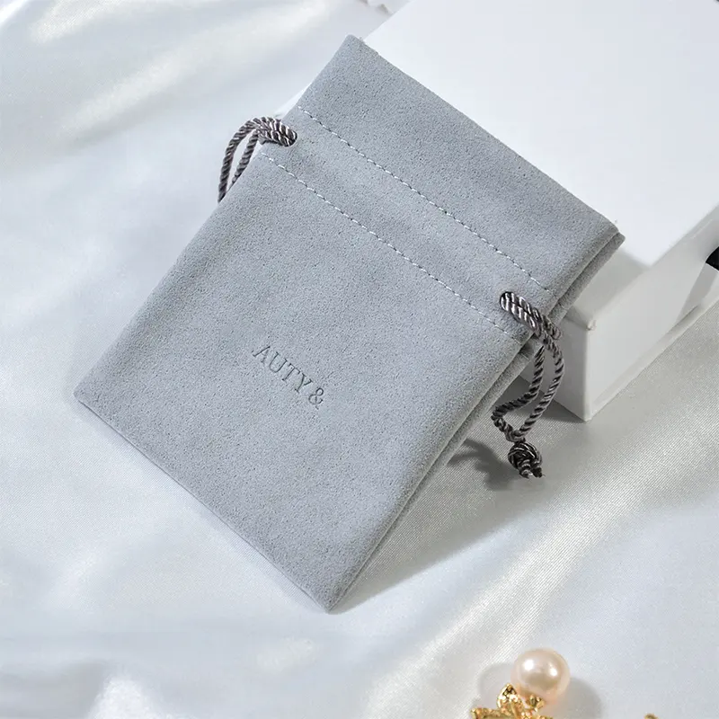 Wholesale Custom Jewellery Drawstring Bag Pouch Multifunction Suede Microfiber Jewelry Bag Packaging Jewelry Pouch With Logo