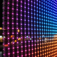 Écran LED en maille volante pour feux d'artifice du Nouvel An, publicité aérienne festive de Noël, transparent, pliable, extérieur, IP65