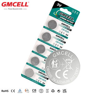 แบตเตอรี่ลิเธียม CR1620 แบบเหรียญและแบบกระดุม 3V แพ็ค 5 ก้อน ใช้งานได้ยาวนานและมีความจุสูง สำหรับรีโมทรถยนต์และกุญแจรีโมท - Product Image 1