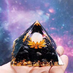PuJiang grosir batu penyembuhan piramida ortonit dan piramida Amethyst Orgone Spiritual piramida ornamite Reiki - Product Image 5