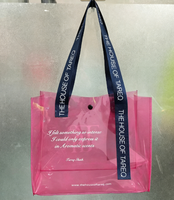 Bolsos de PVC Morados de Moda con Asa de Tela, Logotipo de Seda Personalizado Impreso con Botón para Mujer, Regalo