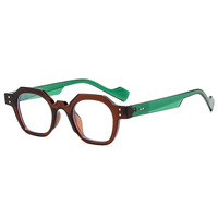 Monture de lunettes tendance anti-lumière bleue pour femme, style européen et américain, petite monture carrée à points de riz, color-block, pleine monture, unie