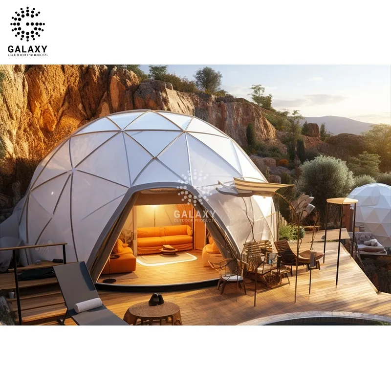 Efisien natural integration 4 man glamping glass glamping tenda kubah geodesic berkemah di austria